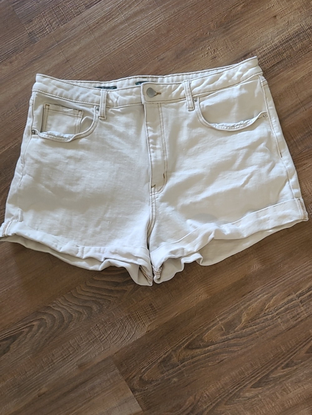 wild fable White Cuffed Denim Shorts